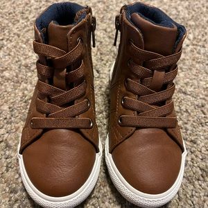 Cat and Jack Brown Sneaker Boots with Zipper size 7 Worn Like New